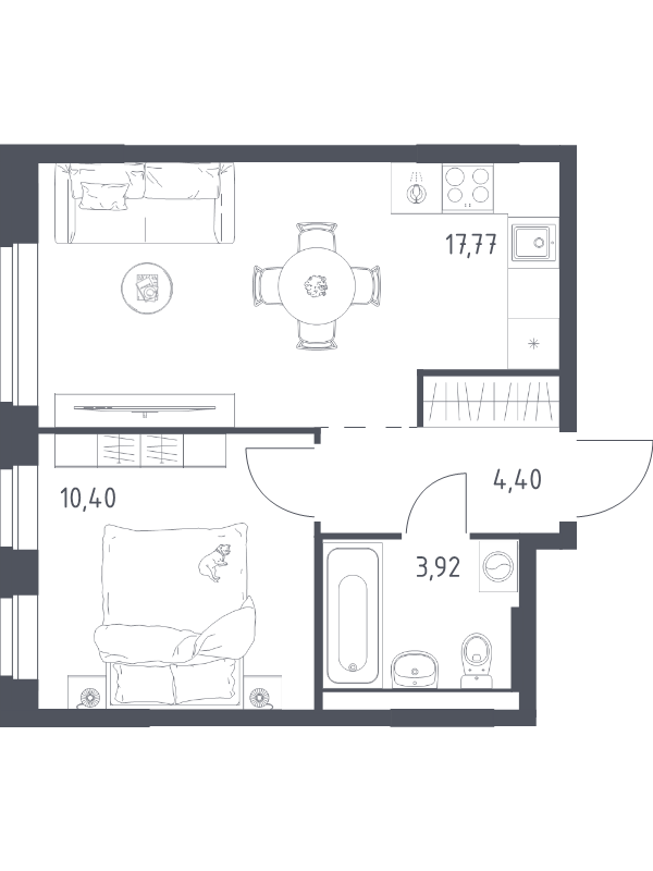 2 ккв (Евро) 36,5 м²