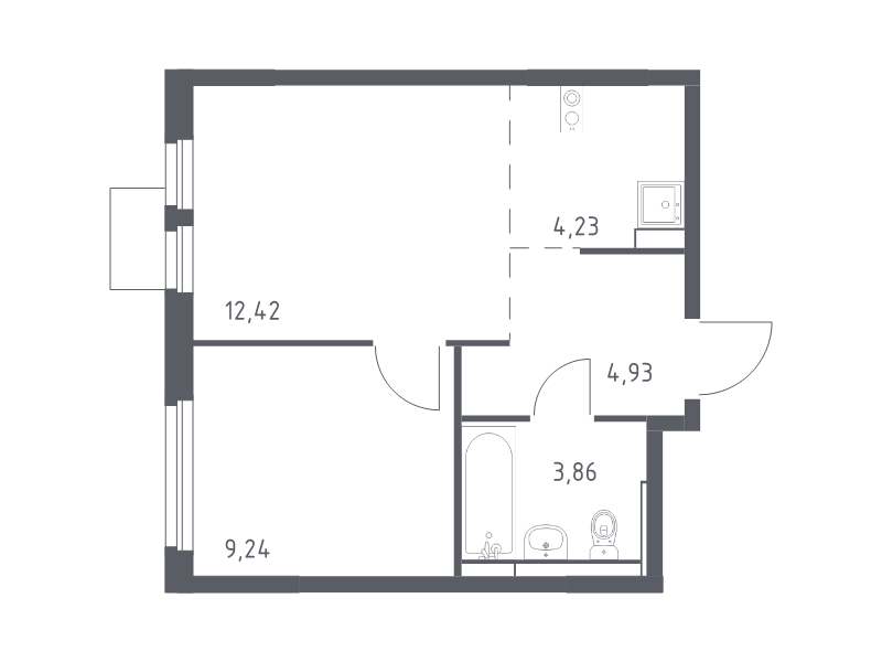 2 ккв (Евро) 34,7 м²