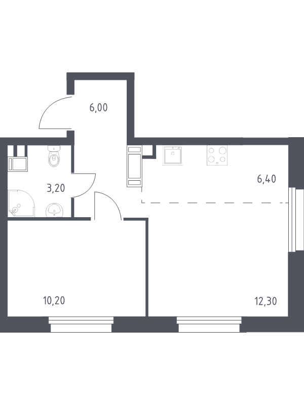 2 ккв (Евро) 38,1 м²