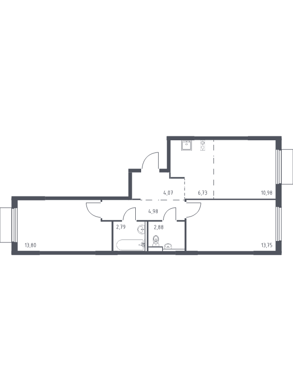 3 ккв (Евро) 60 м²