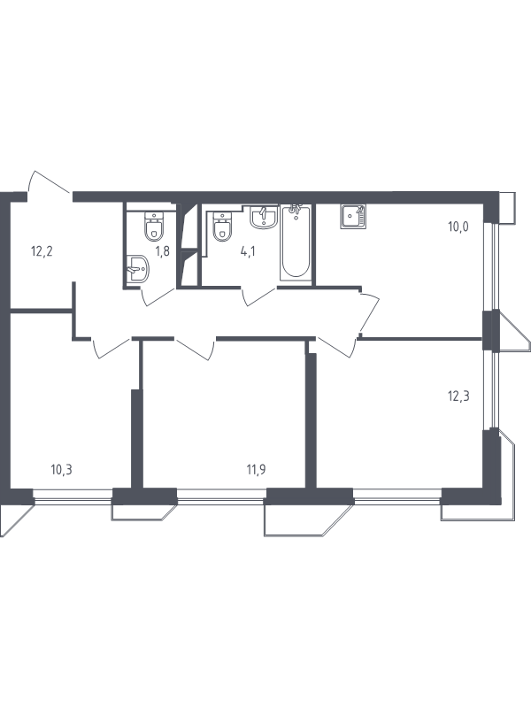 3 ккв 62,5 м²