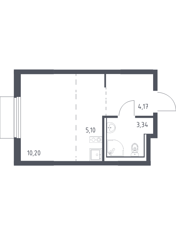 Студия 22,8 м²