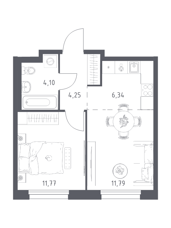 2 ккв (Евро) 38,3 м²