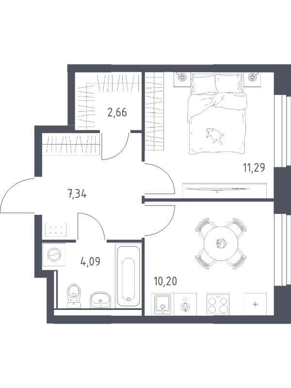 1 ккв 35,6 м²