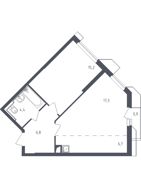 2 ккв (Евро) 51,4 м²