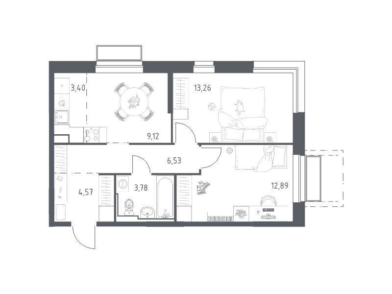 2 ккв 53,6 м²