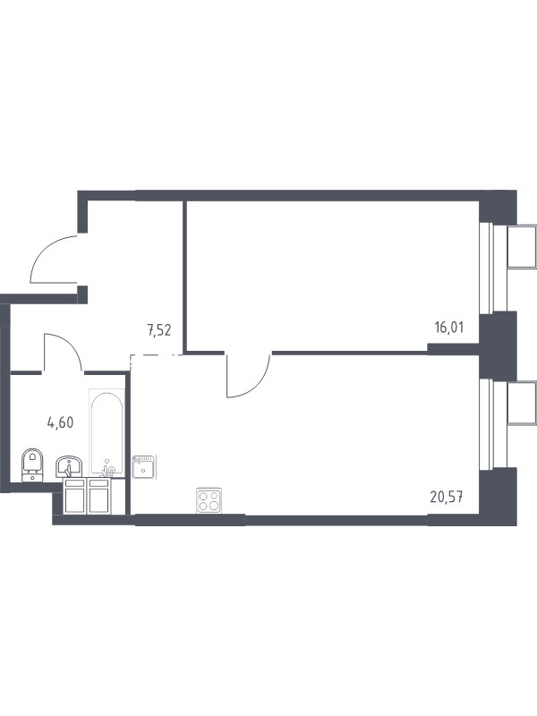 2 ккв (Евро) 49 м²