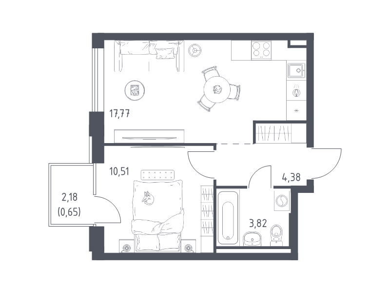 2 ккв (Евро) 37,1 м²