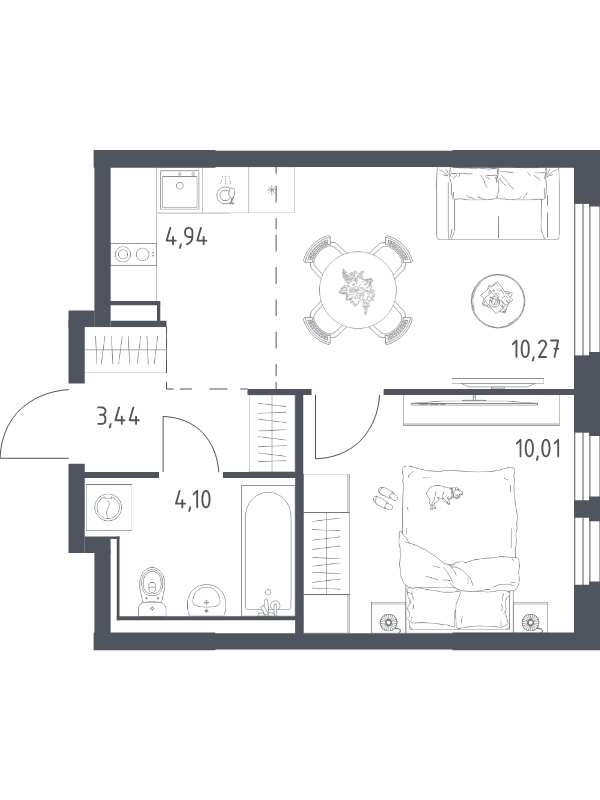 2 ккв (Евро) 32,8 м²