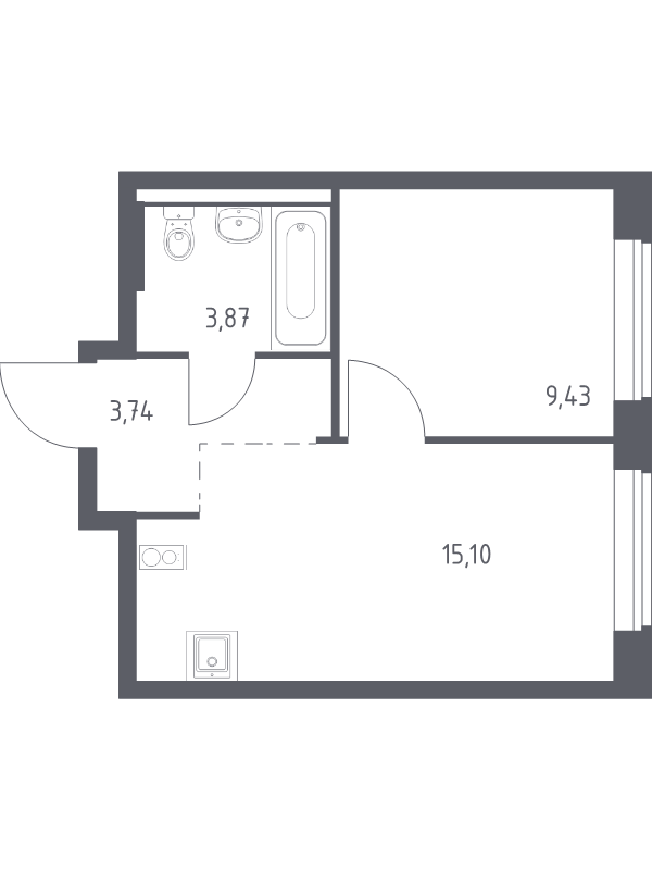 2 ккв (Евро) 32,1 м²