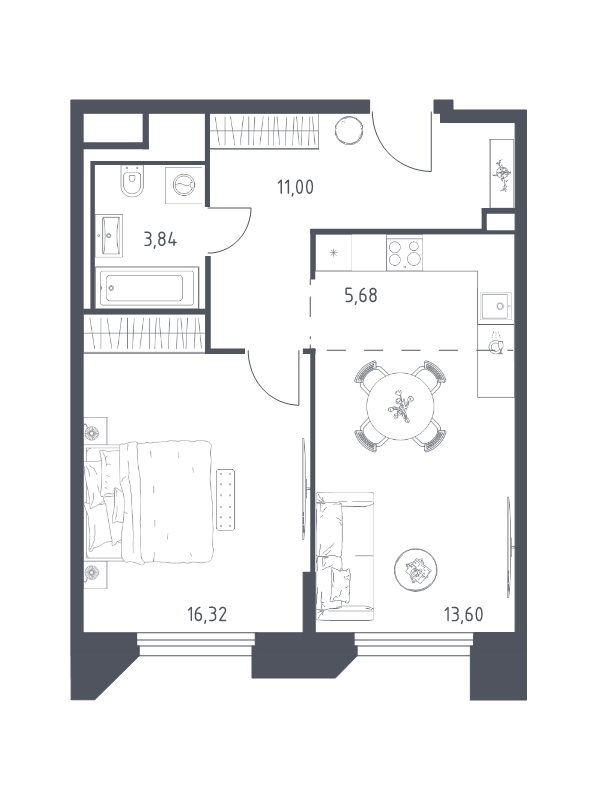 2 ккв (Евро) 50,4 м²