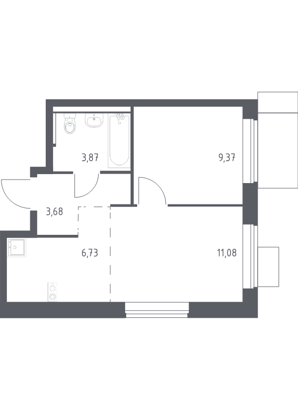 2 ккв (Евро) 34,7 м²