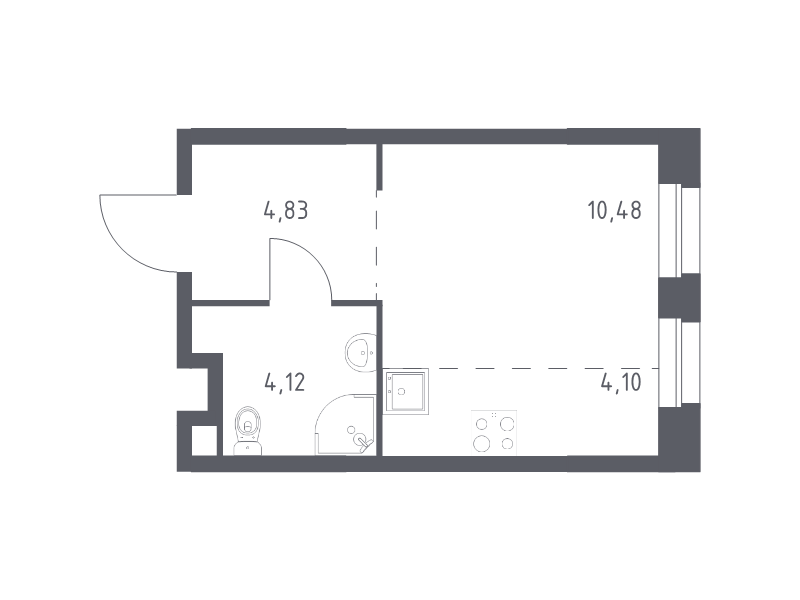 Студия 23,5 м²