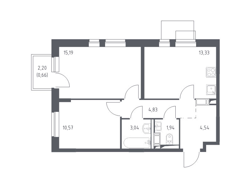 2 ккв 54,1 м²