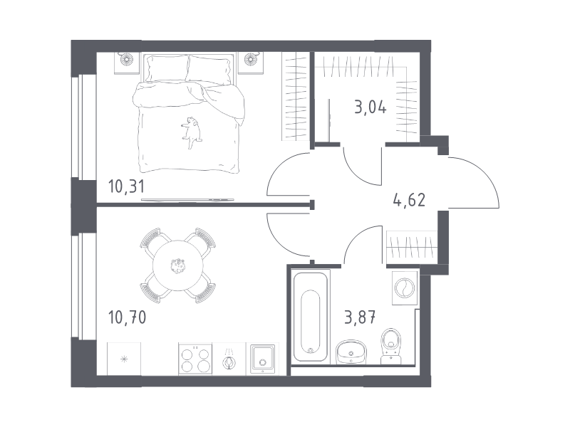 1 ккв 32,3 м²