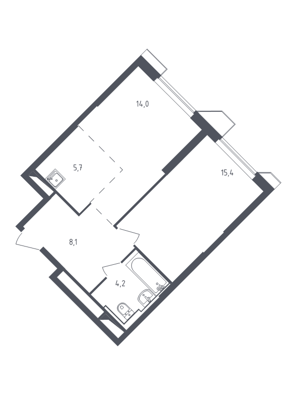 2 ккв (Евро) 48,4 м²