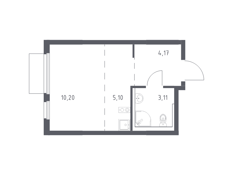 Студия 22,6 м²