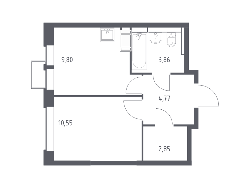 1 ккв 31,8 м²