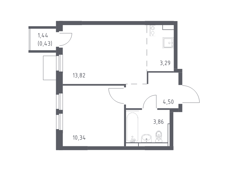 2 ккв (Евро) 36,2 м²