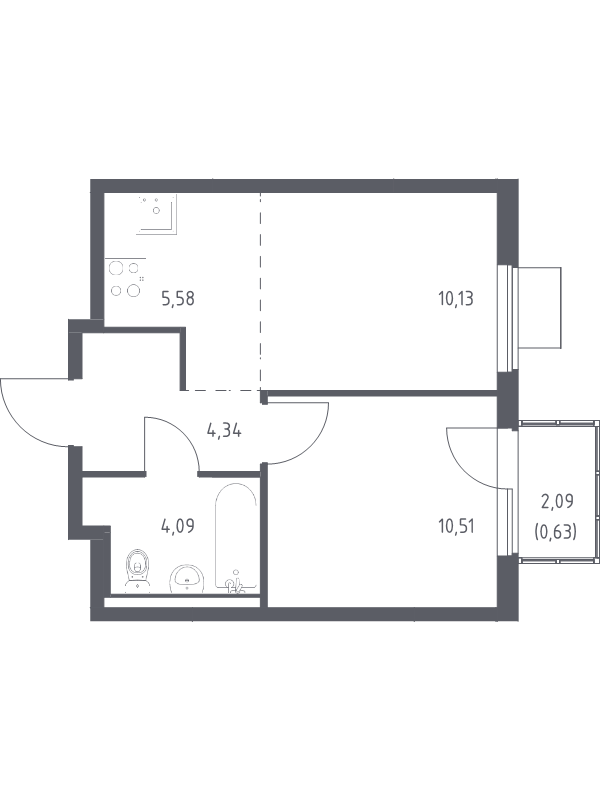 2 ккв (Евро) 35,3 м²