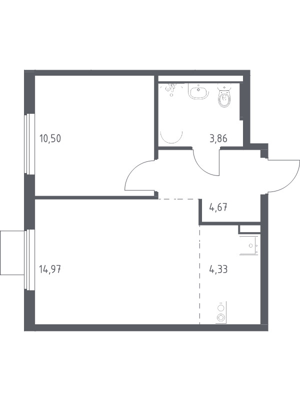 2 ккв (Евро) 38,3 м²