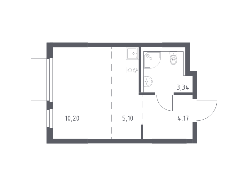 Студия 22,8 м²