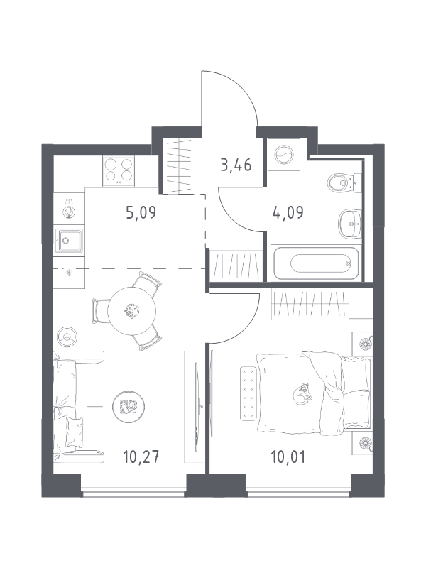 2 ккв (Евро) 32,9 м²