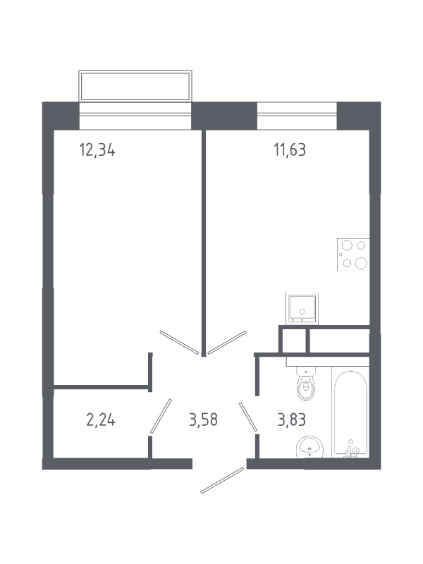 1 ккв 33,3 м²
