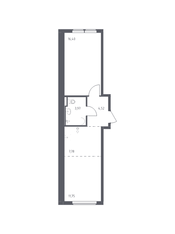2 ккв (Евро) 44,4 м²