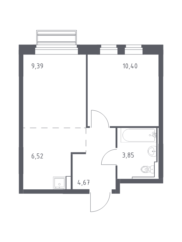 2 ккв (Евро) 34,8 м²