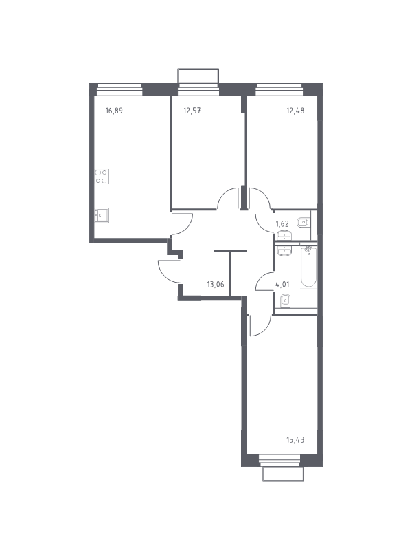 4 ккв (Евро) 76,2 м²