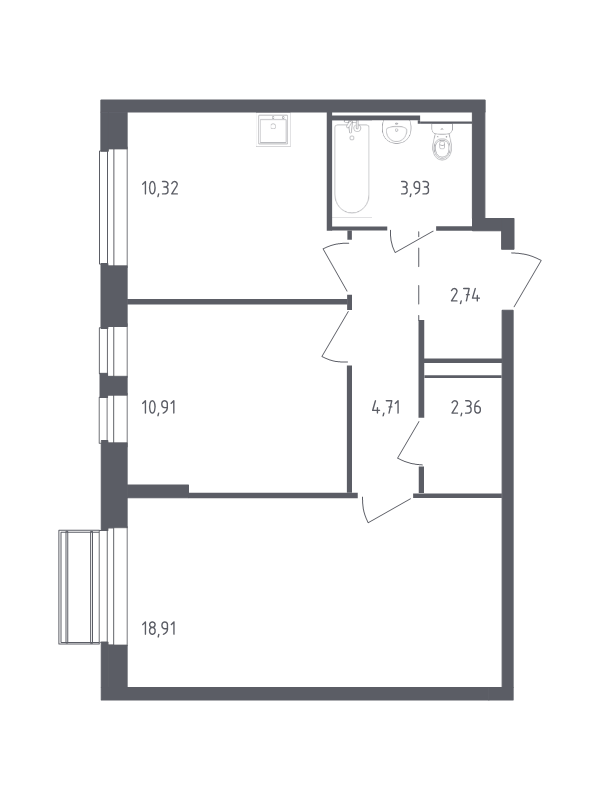 2 ккв 53,9 м²