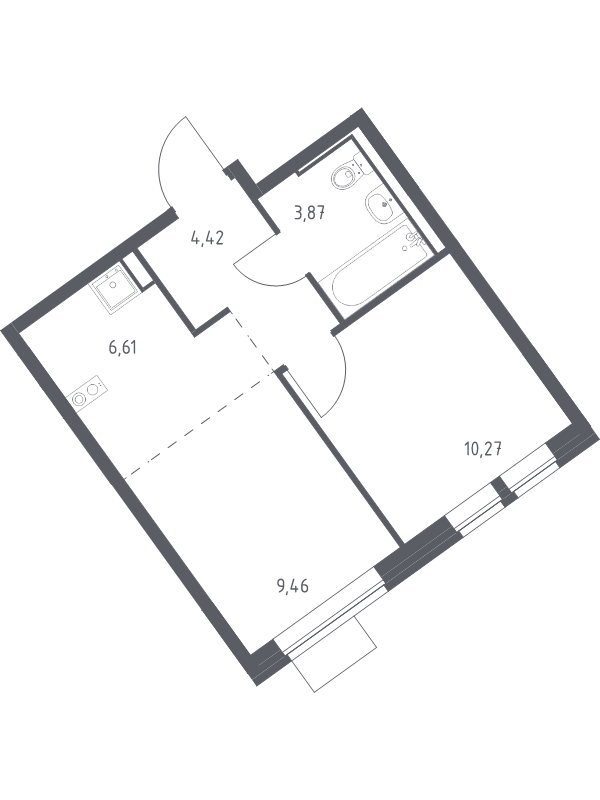 2 ккв (Евро) 34,6 м²