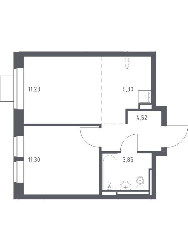 2 ккв (Евро) 37,2 м²