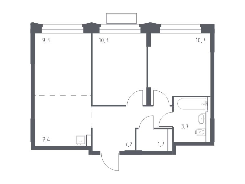 3 ккв (Евро) 50,2 м²