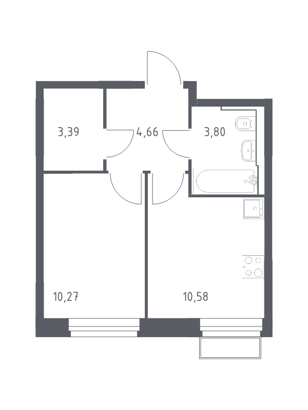 1 ккв 32,9 м²
