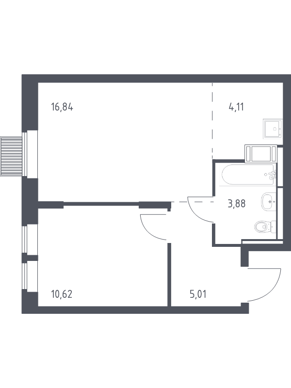 2 ккв (Евро) 40,5 м²