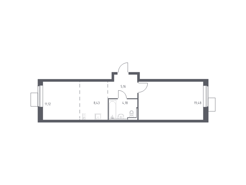 2 ккв (Евро) 48,4 м²