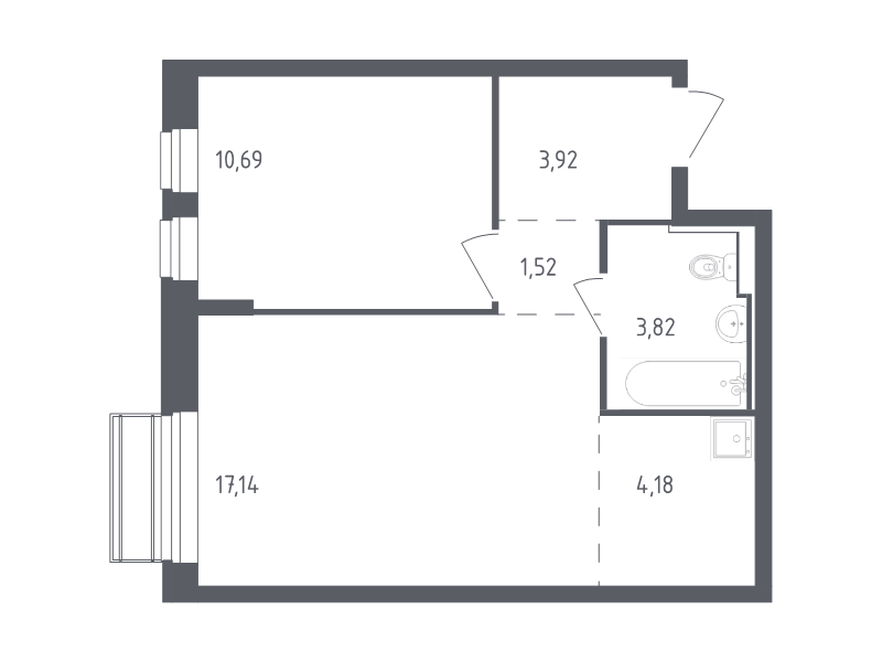 2 ккв (Евро) 41,3 м²