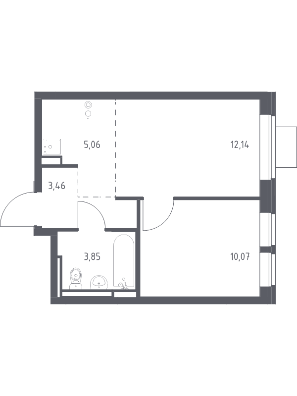 2 ккв (Евро) 34,6 м²