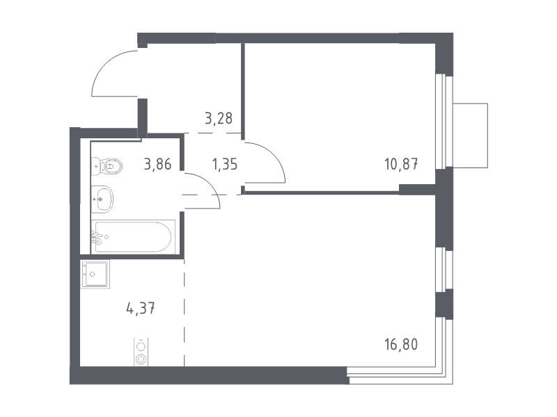 2 ккв (Евро) 40,5 м²