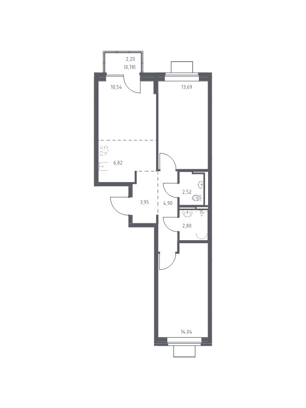 3 ккв (Евро) 60 м²