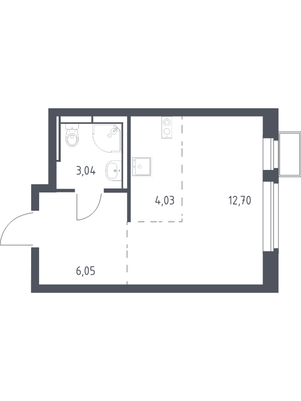 Студия 25,8 м²