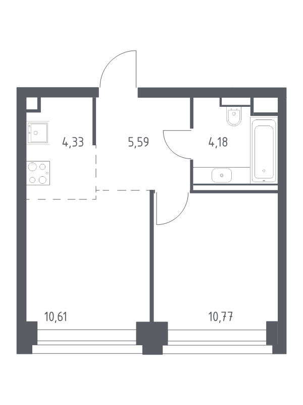 1 ккв 35,5 м²