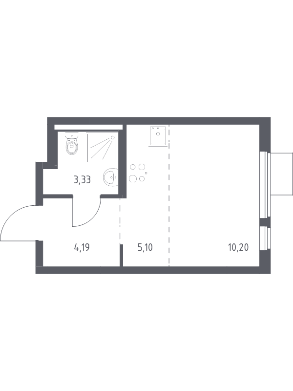 Студия 22,8 м²