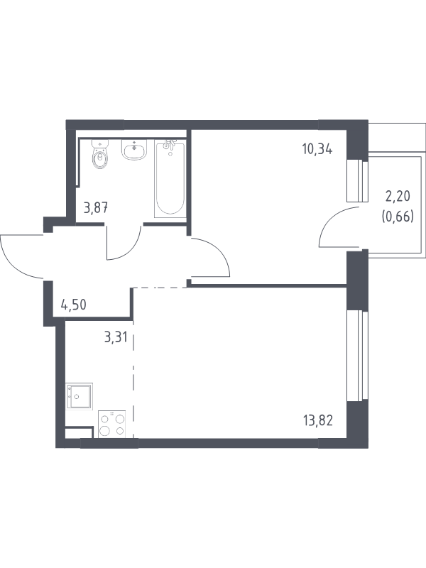 2 ккв (Евро) 36,5 м²