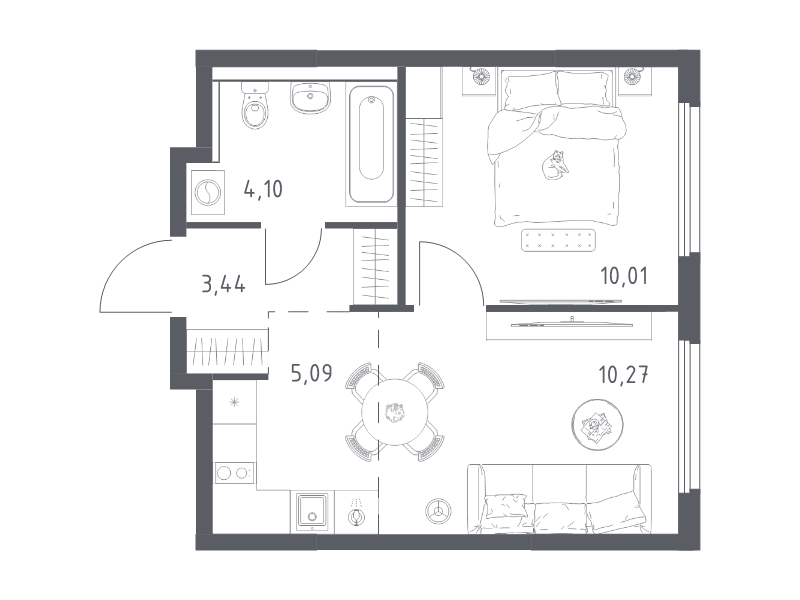 2 ккв (Евро) 32,9 м²