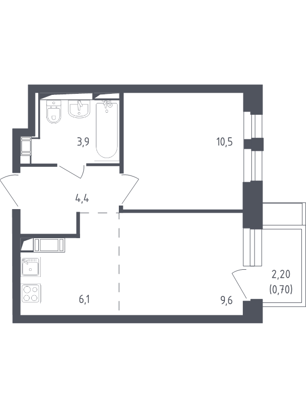 2 ккв (Евро) 34,6 м²