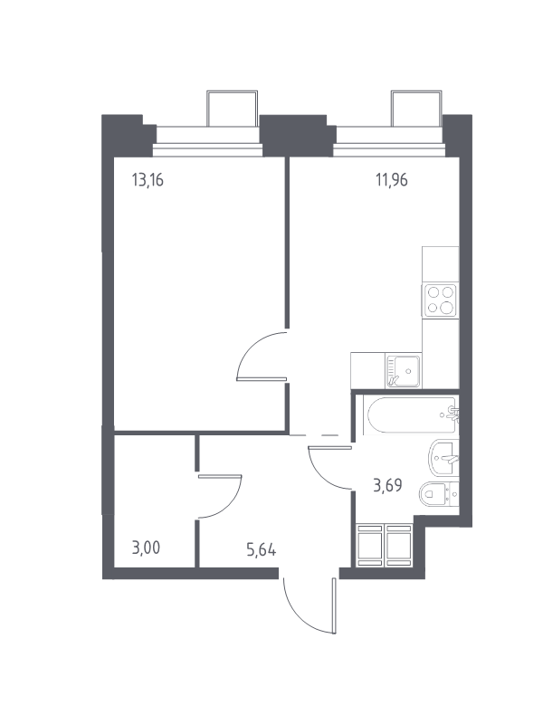 1 ккв 37,5 м²
