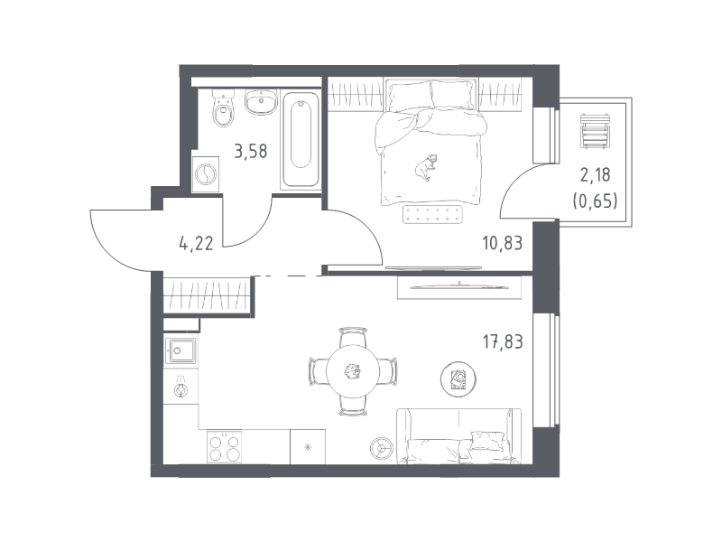 2 ккв (Евро) 37,1 м²